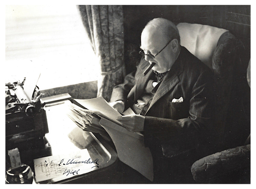 Winston Churchill WWII-era signed photograph