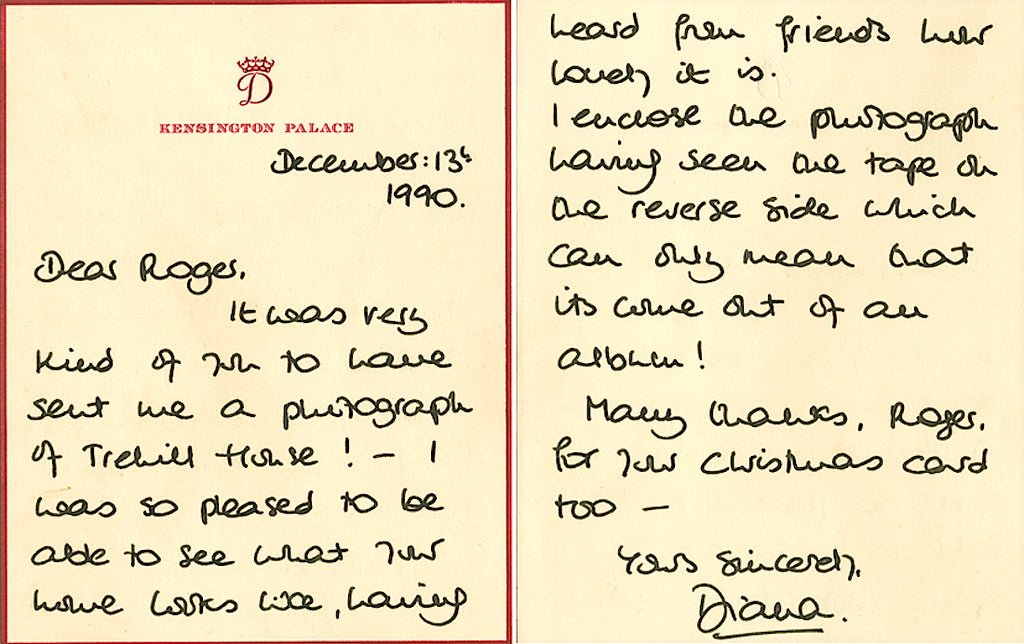Princess Diana handwritten signed letter