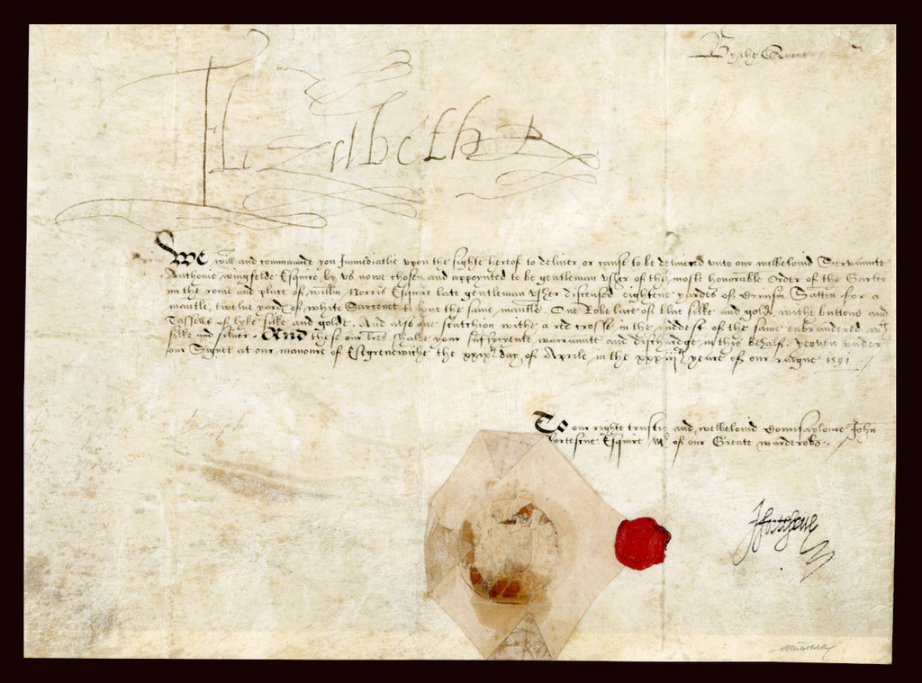 Queen Elizabeth I signed royal manuscript