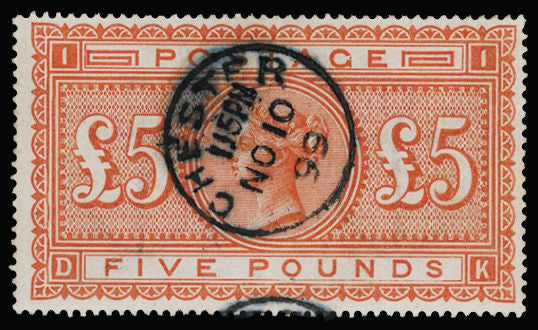Great Britain 1882 Queen Victoria Surface Printed £5 Orange Plate 1, SG137