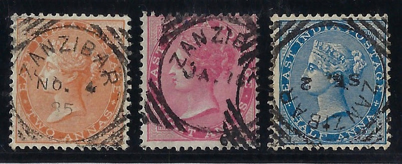 Zanzibar 1865-73 India 2a SGZ40,42/3
