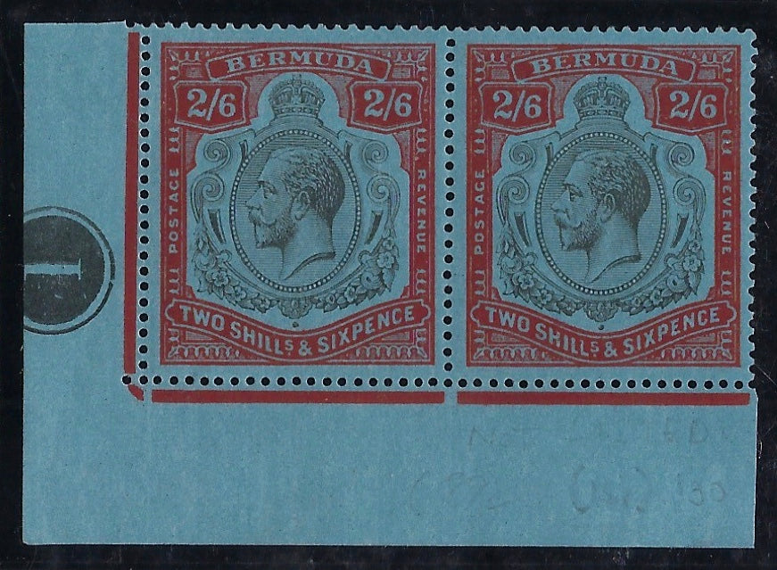 Bermuda 1924-32 2s6d black and red/blue SG89g