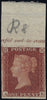 Great Britain 1854 1d Red Brown Plate 1 R8, SG17var
