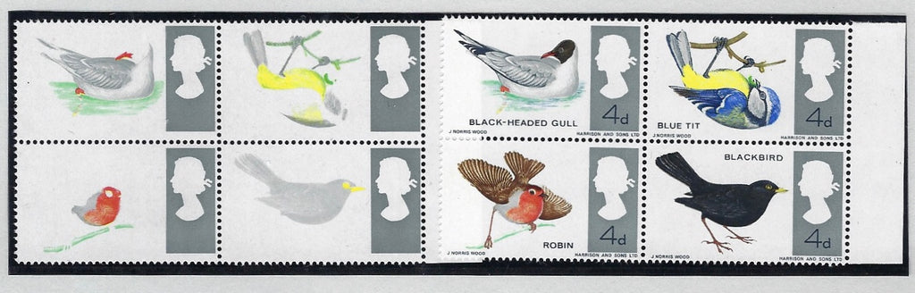 Great Britain 1966 Queen Elizabeth II 4d Birds (Ordinary paper), SG696ab.