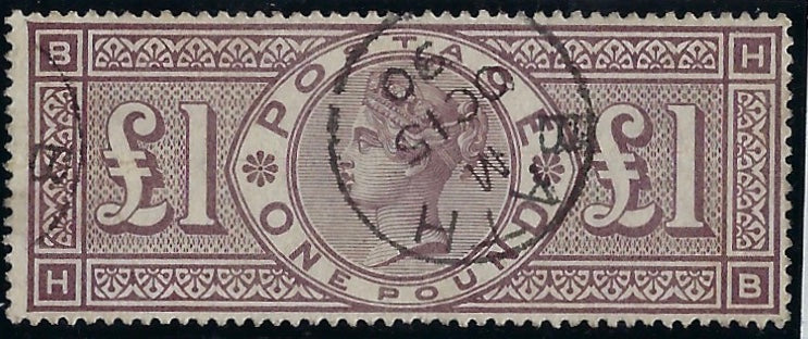 Great Britain 1884 £1 Brown-lilac Plate 1, SG185