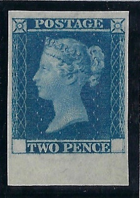 Great Britain 1841 2d Blue trial, SG DP43