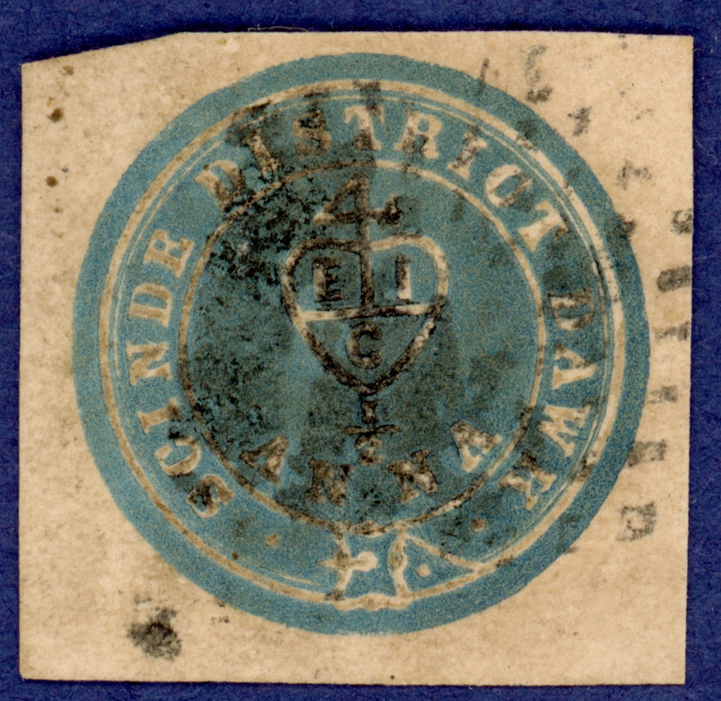 India 1852 ½a blue Scinde Dawk, SGS2