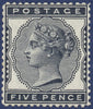 Great Britain 1887 5d indigo, Plate 1, imprimatur SG169var