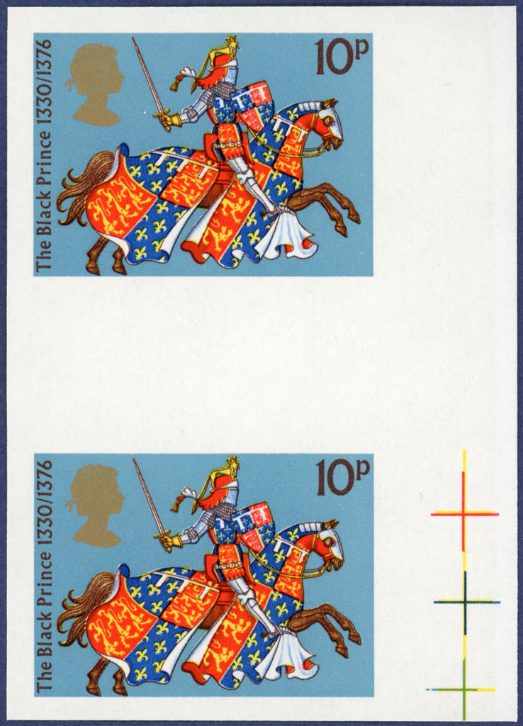 Great Britain 1974 10p "Medieval Warriors" imprimaturs, SG961var