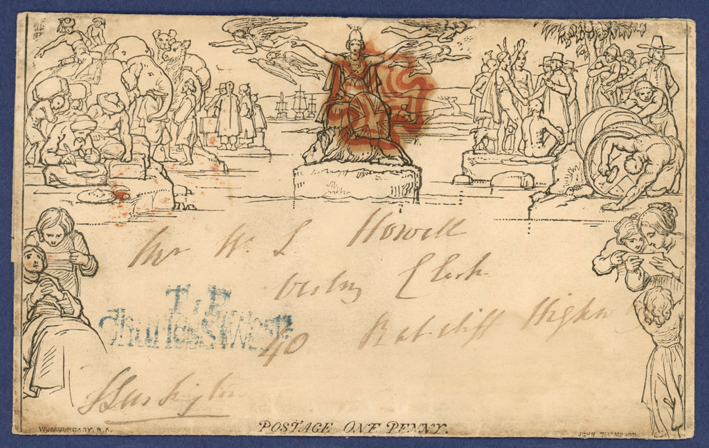 Great Britain 1840 1d Mulready Letterhead First Day of Usage, Forme 2, Stereo A27, ME1