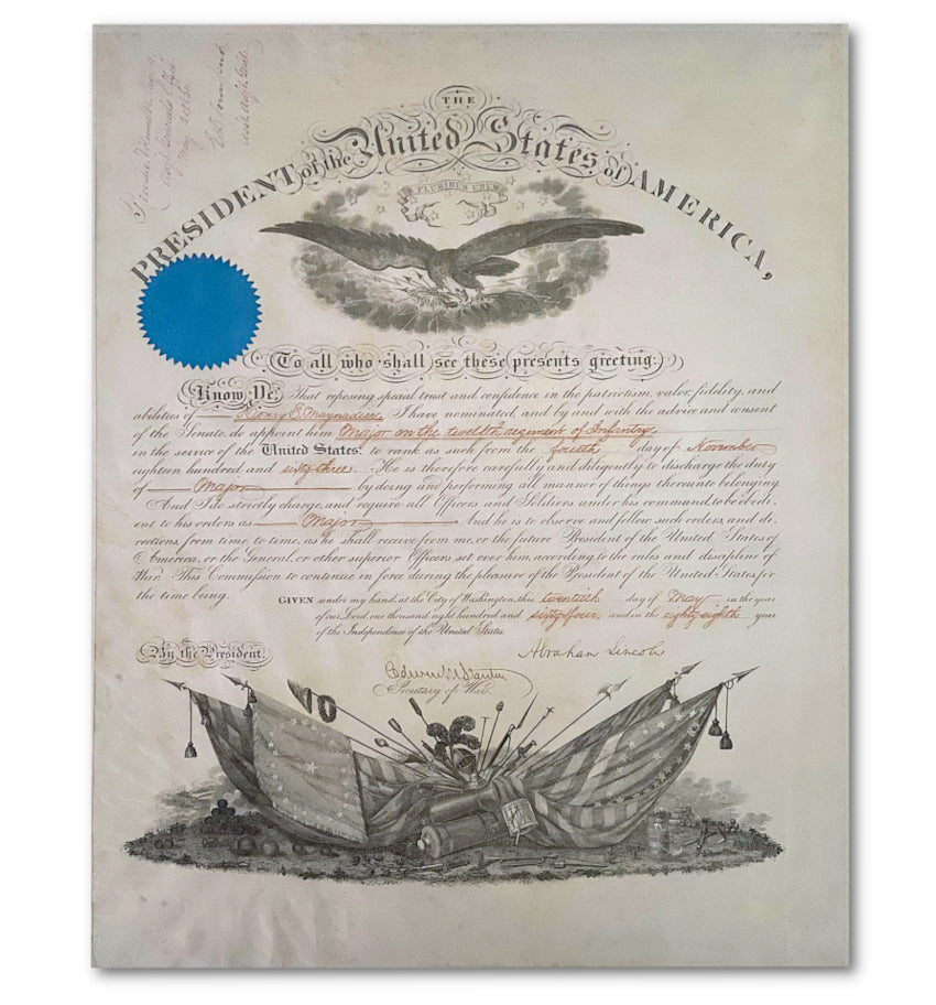 Abraham Lincoln signed U.S Civil War military commission