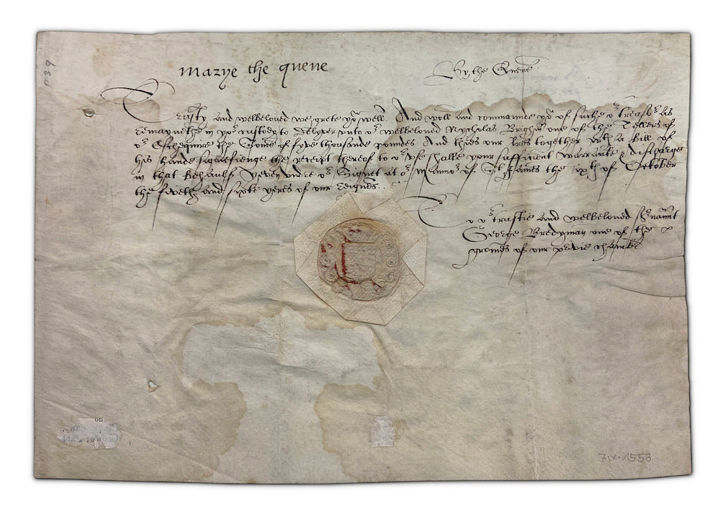 Queen Mary Tudor signed Royal document