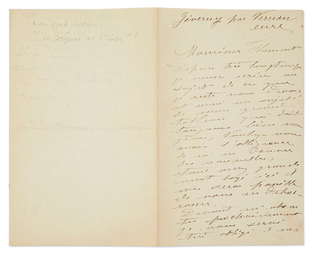Claude Monet handwritten & signed letter