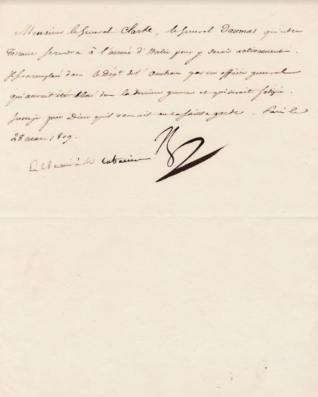 Napoleon Bonaparte signed letter
