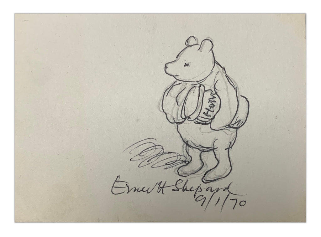 E.H Shepard signed Winnie the Pooh drawing