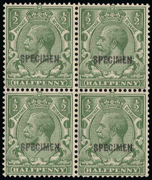 Great Britain 1924 ½d green Specimen, SG418var