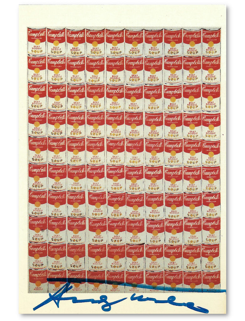 Andy Warhol signed Campbell's Soup postcard
